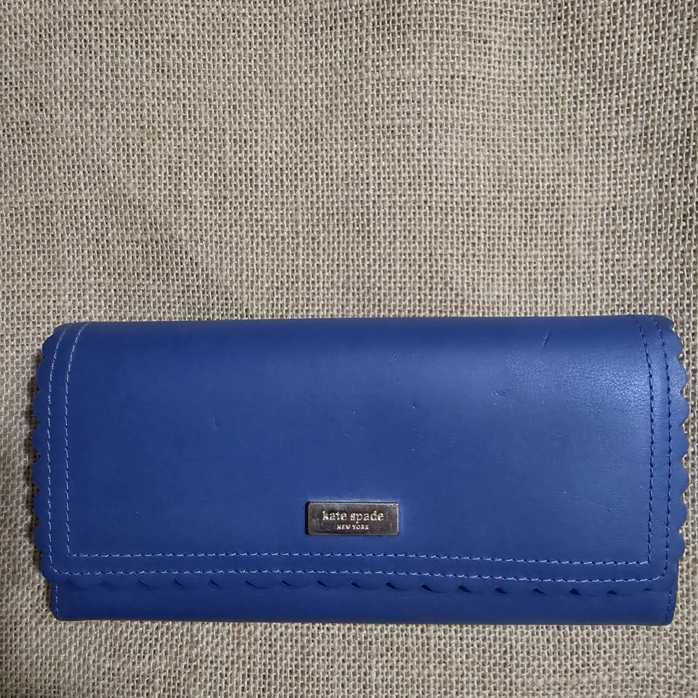 kate spade Royal Blue Scalloped-Edge Continental Wallet